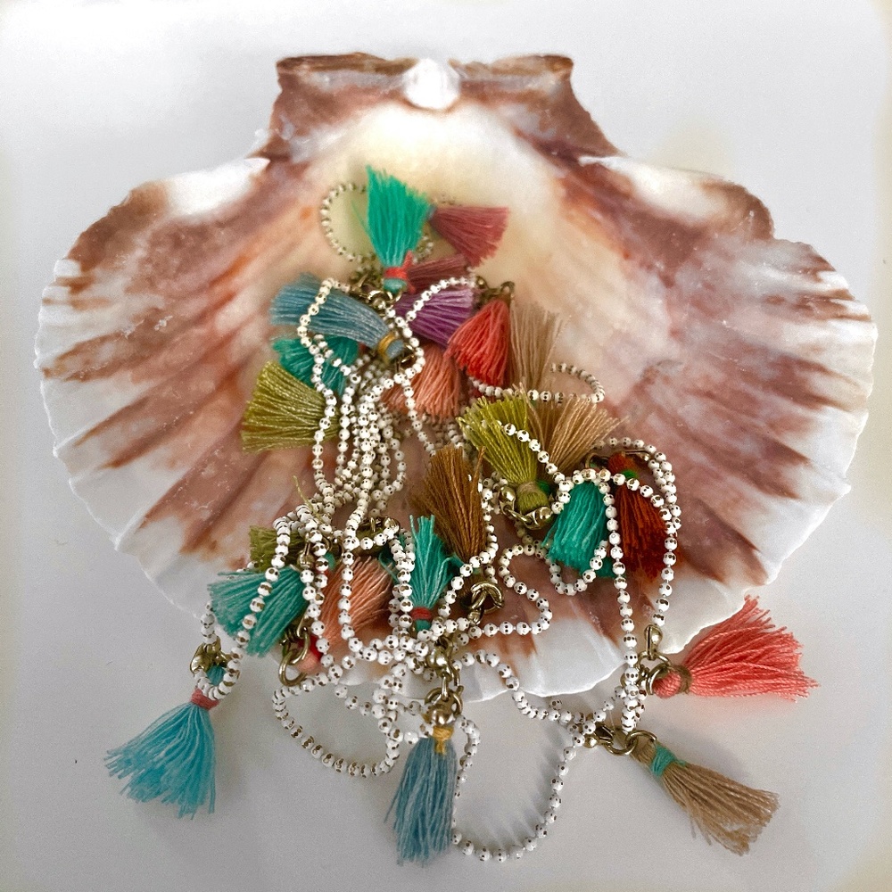 Colorful Anthropologie Long Tassel Spring Necklace!